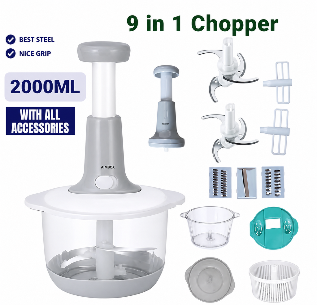 9-in-1 Vegetable Chopper, Cutter, Slicer & Grater -